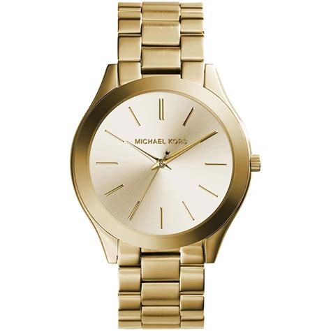 michael kors slim runway ladies watch gold|Michael Kors runway watch silver.